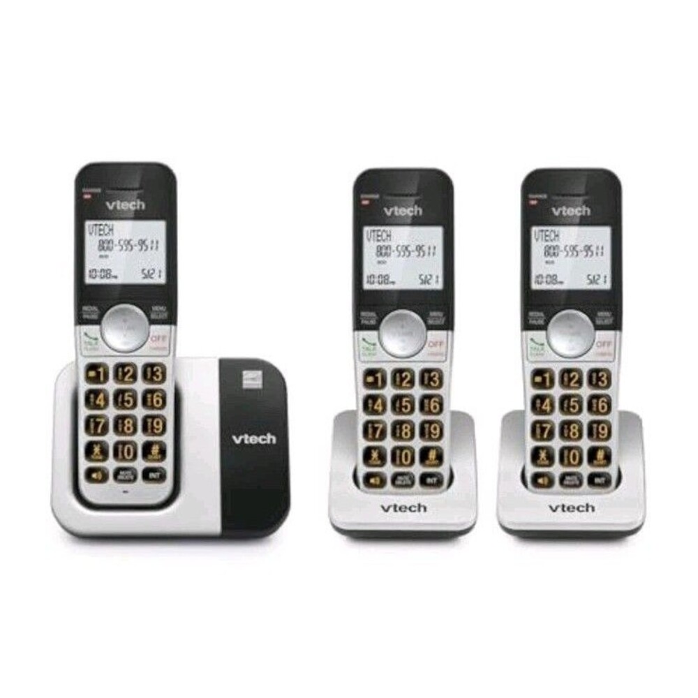VTech 3-Handset Cordless Phone DECT 6.0 Large Display Big Buttons VG231-3